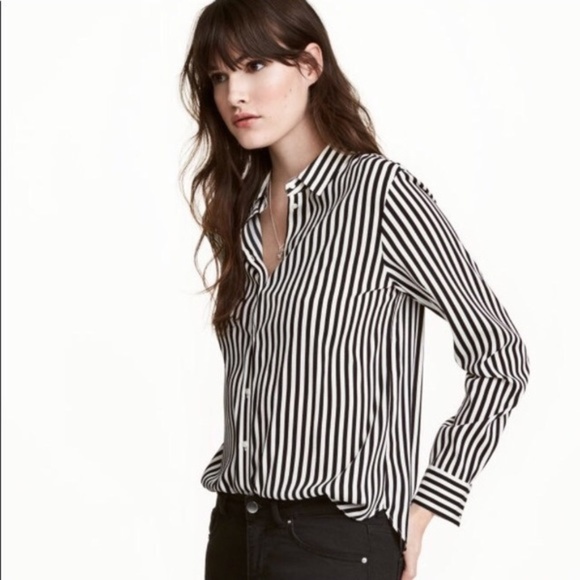 H&M Tops - Black and white striped H&M blouse